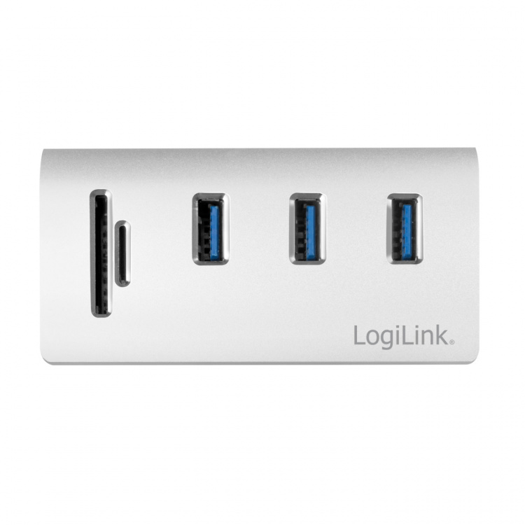 LogiLink USB3.0 3-port hub + minneskort LogiLink USB3.0 3-port hub + minneskort