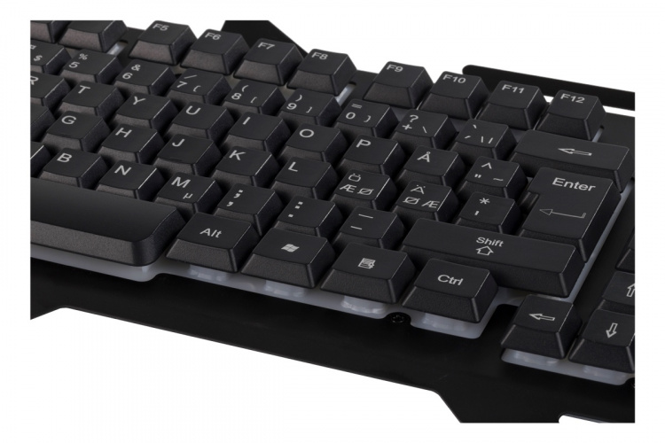 DELTACO GAMING RGB lit keyboard, metal frame, USB, black
