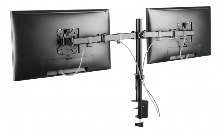 Deltaco Gaming Dual monitor desk mount, 13