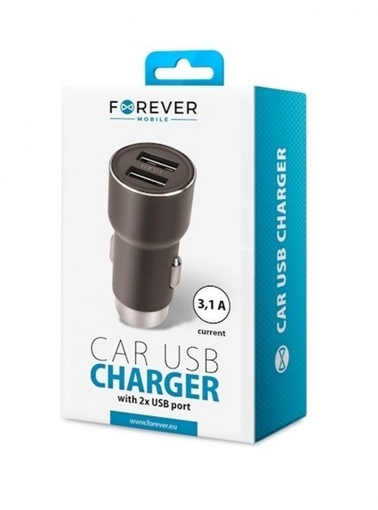 Forever Dual Car Charger 2xUSB, 3.1A - CC-04 Forever Dual Car Charger 2xUSB, 3.1A - CC-04