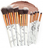 Professional gentle makeup brushes 10-Pack, Marble white Professional gentle makeup brushes 10-Pack, Marble white