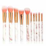10-Pack professional & gentle makeup brushes - beautiful design in marble & rose gold. 10-Pack professional & gentle makeup brushes - beautiful design in marble & rose gold.