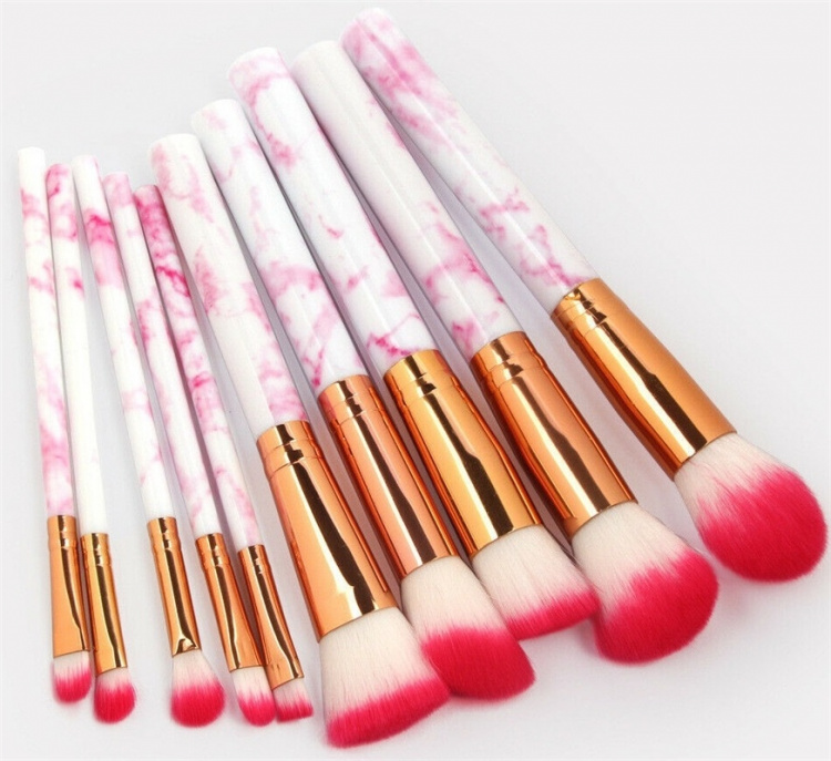 Professional gentle makeup brushes 10-Pack, Marble Fuchsia Professional gentle makeup brushes 10-Pack, Marble Fuchsia