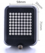 Smart automatic bike tail light with laser sensor & 64pcs LED