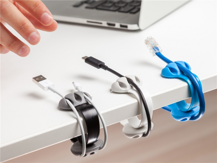 Cable holder table edge, Blue Cable holder table edge, Blue