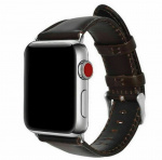 Watch strap in faux leather for Apple Watch, 42/44/45mm, Dark Brown. Watch strap in faux leather for Apple Watch, 42/44/45mm, Dark Brown.