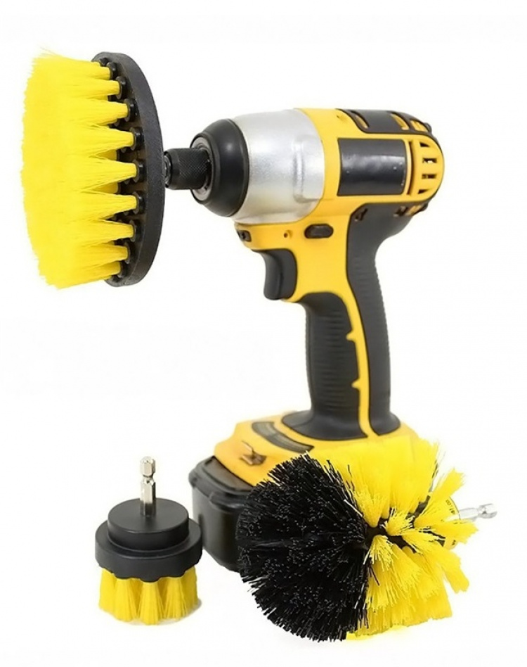 Set of 3 scrubbing brushes for drill/screwdriver Set of 3 scrubbing brushes for drill/screwdriver