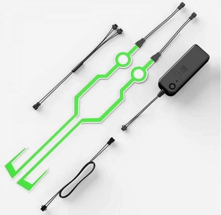 Light stripes for motorcycle helmet, Green Light stripes for motorcycle helmet, Green