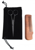 Beard kit, Wooden comb, and Scissors Beard kit, Wooden comb, and Scissors