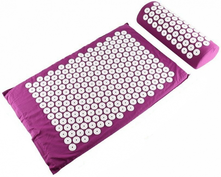 Nail mat with cushion relieves pain and stress, Purple.