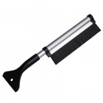 Ice scraper with brush and telescopic handle, Silver