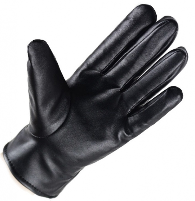 Leather gloves with touch function, One Size