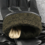 Leather gloves with touch function, One Size