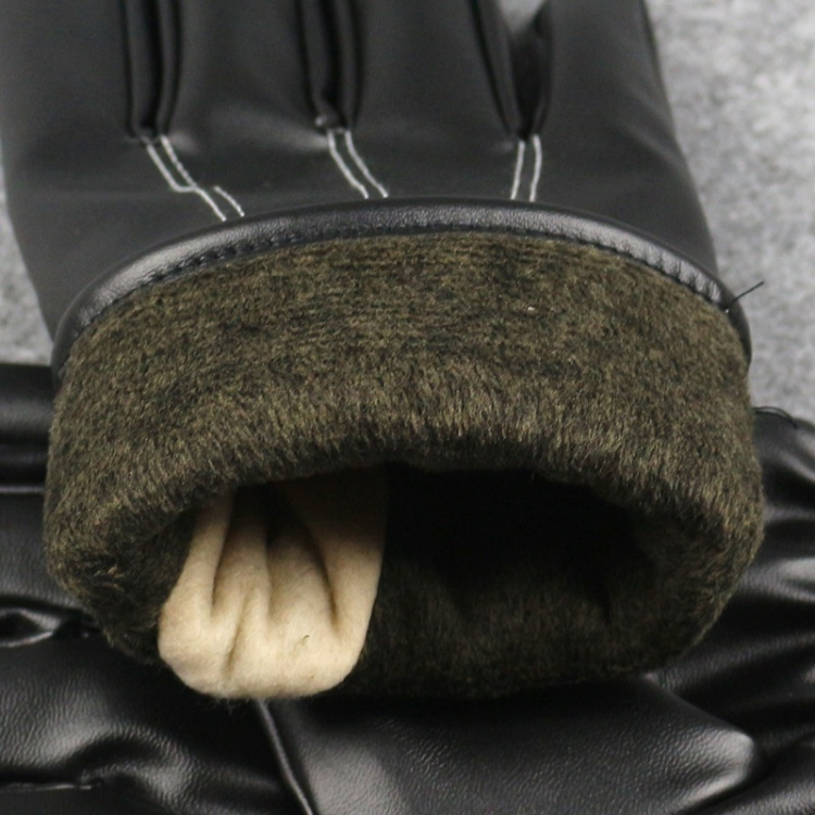 Leather gloves with touch function, One Size