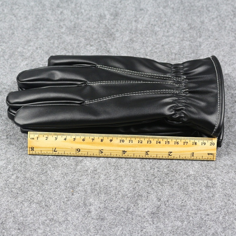 Leather gloves with touch function, One Size