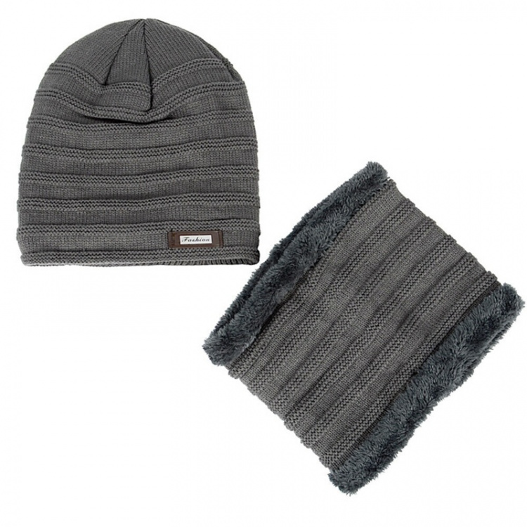 Hat and Scarf, Grey