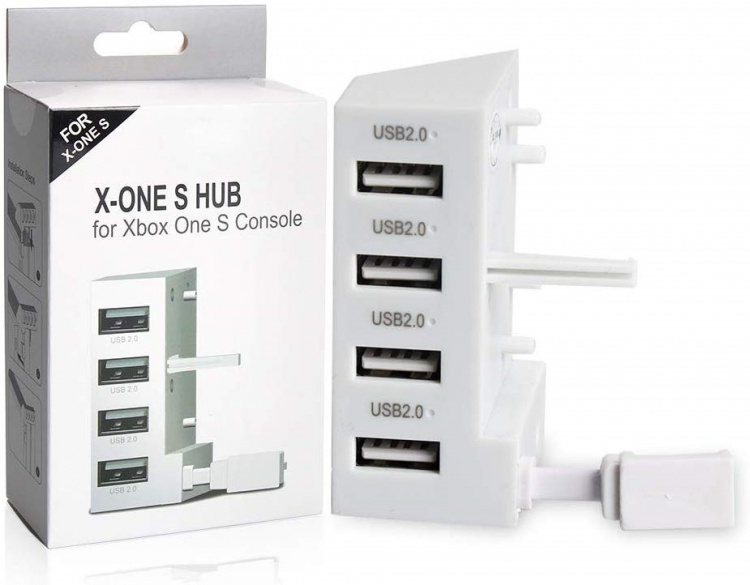 USB Hub, 4 ports for Xbox One S, white