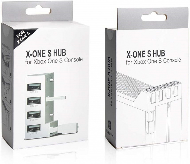 USB Hub, 4 ports for Xbox One S, white