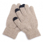Finger gloves with touch function, Brown
