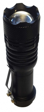 Small flashlight with 3 light modes, 9cm, black. Small flashlight with 3 light modes, 9cm, black.