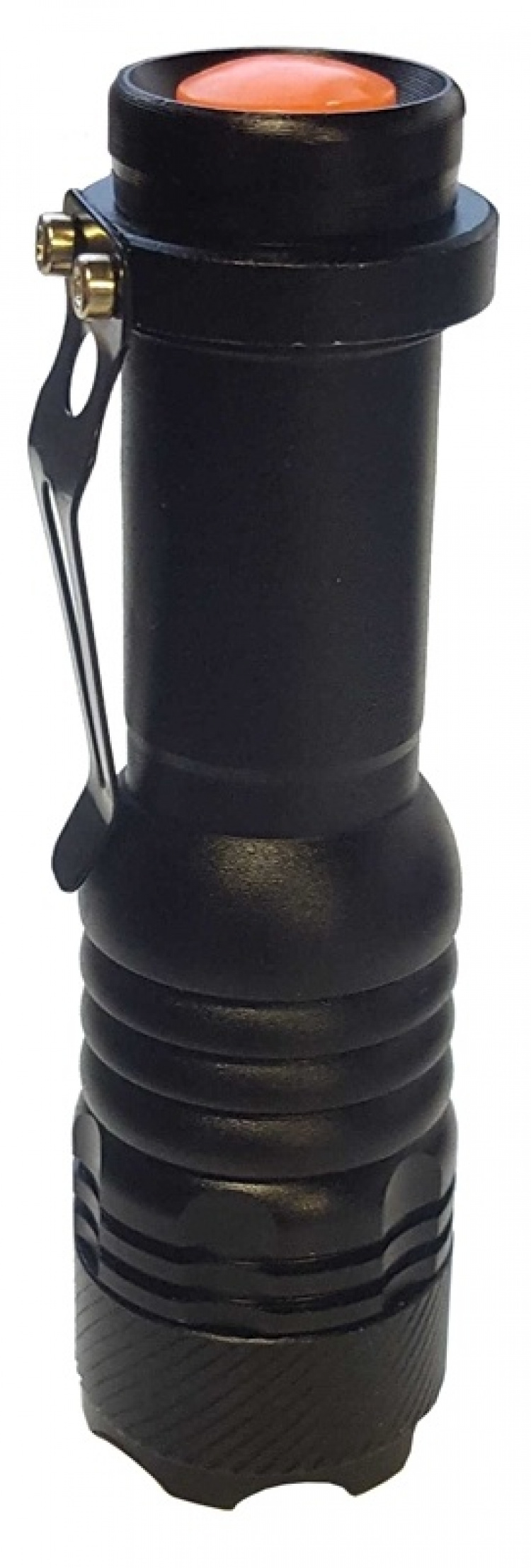 Small flashlight with 3 light modes, 9cm, black. Small flashlight with 3 light modes, 9cm, black.