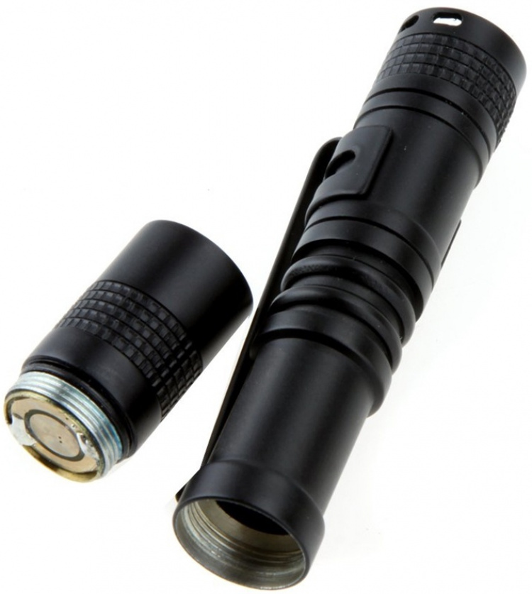 Small flashlight, 13cm, 120lm, Black Small flashlight, 13cm, 120lm, Black