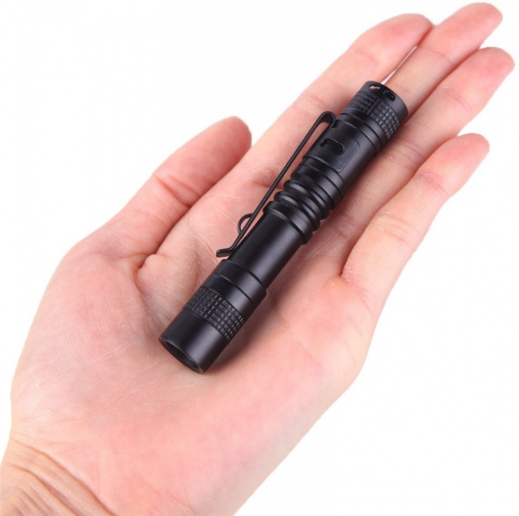 Small flashlight, 13cm, 120lm, Black Small flashlight, 13cm, 120lm, Black
