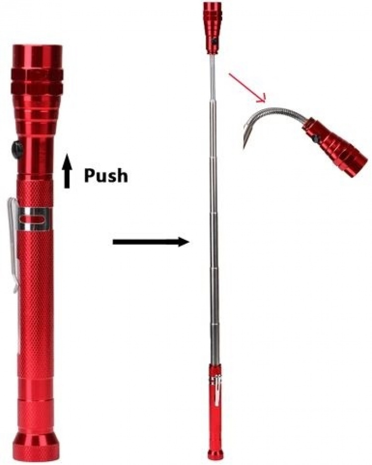 Magnetic flashlight, Red Magnetic flashlight, Red