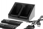 Wii Dock + 2x battery for Nintendo Wii/Wii U controller, Black