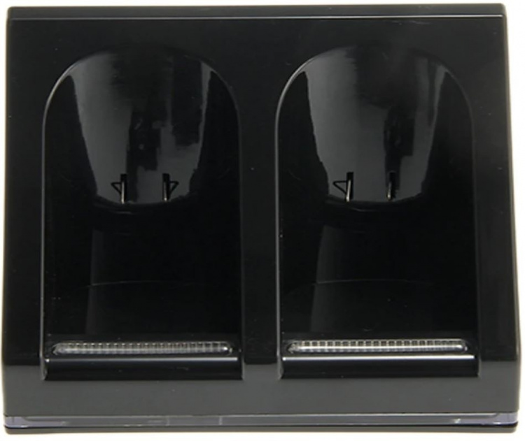 Wii Dock + 2x battery for Nintendo Wii/Wii U controller, Black
