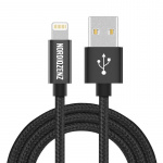 NORDIQZENZ Lightning Textile Cable, 2m, Black