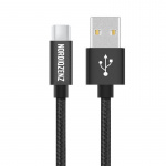 NORDIQZENZ USB-C Textile Cable, 1m, Black NORDIQZENZ USB-C Textile Cable, 1m, Black