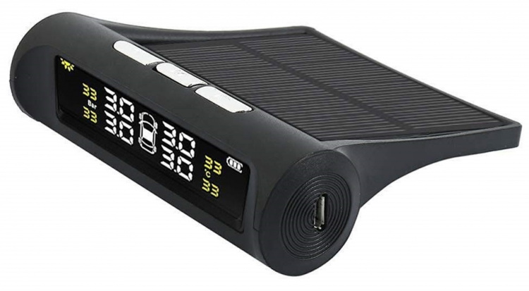 Solar-powered tire pressure monitor Solar-powered tire pressure monitor