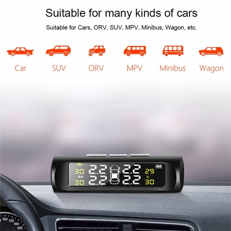 Solar-powered tire pressure monitor Solar-powered tire pressure monitor