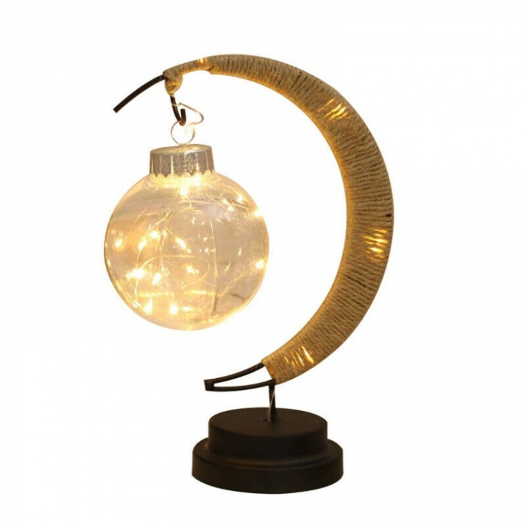 Table lamp with a hanging glass sphere Table lamp with a hanging glass sphere