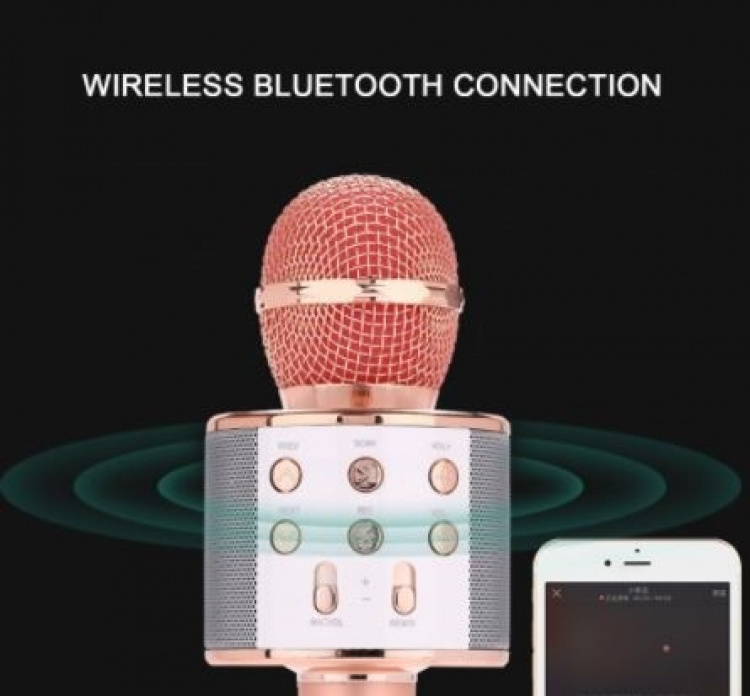 Karaoke microphone with Bluetooth, Rose gold