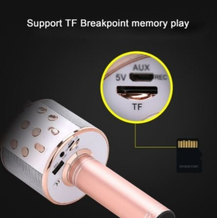 Karaoke microphone with Bluetooth, Rose gold