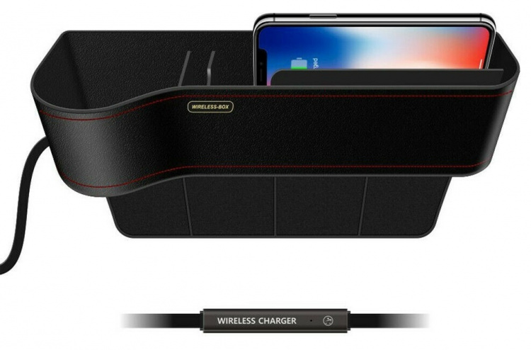 Storage box with Qi charging for car
