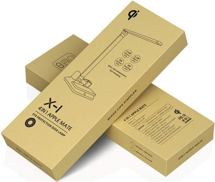 Table lamp with Qi wireless charging, 4-in-1, White