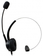 Call center headset with remote control, USB, Black