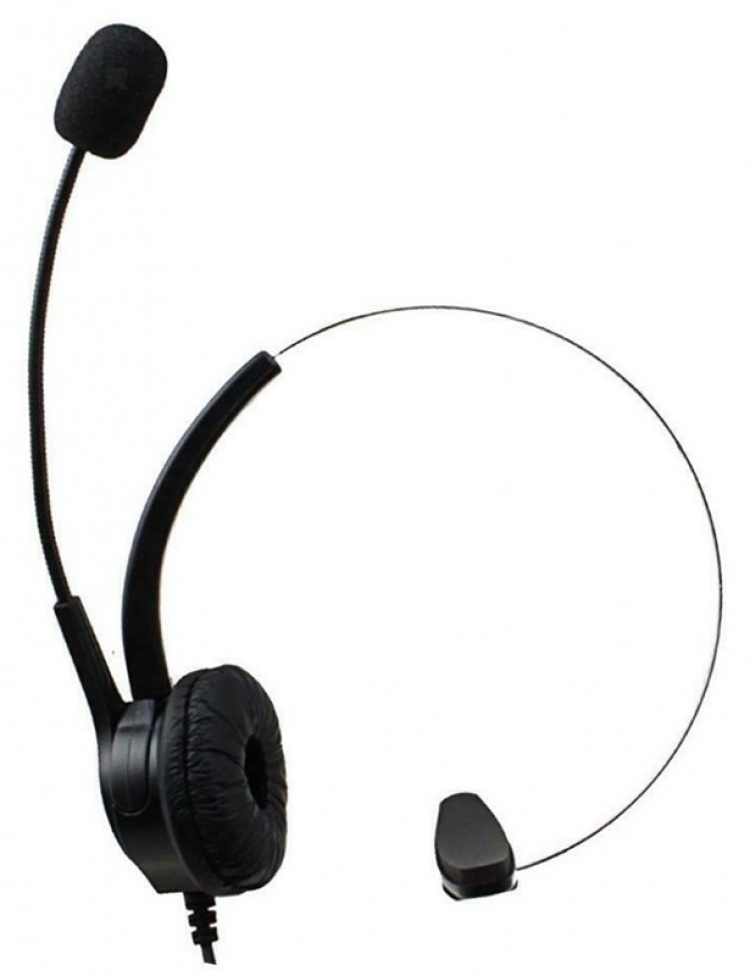 Call center headset with remote control, USB, Black