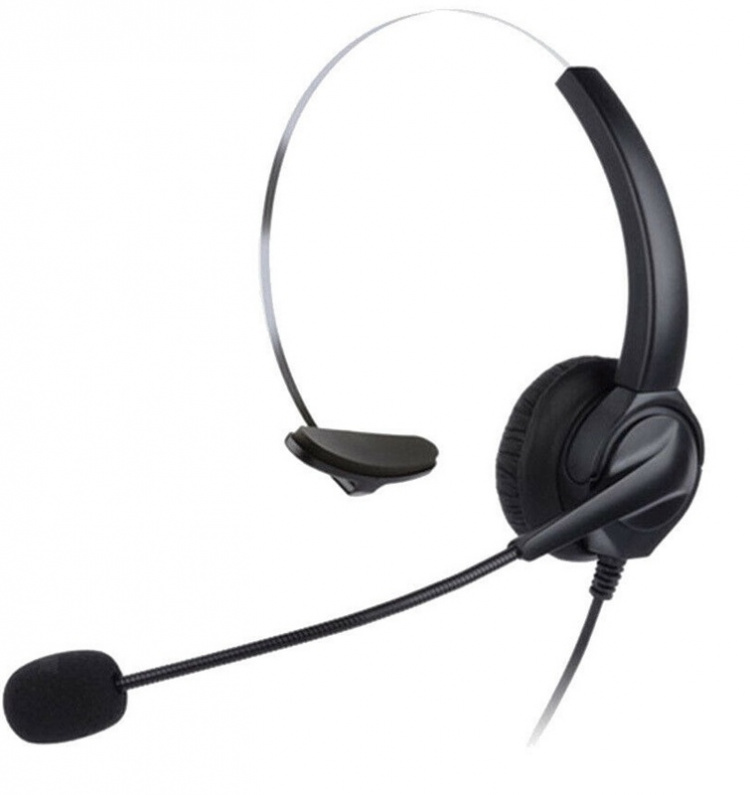 Call center headset with remote control, USB, Black