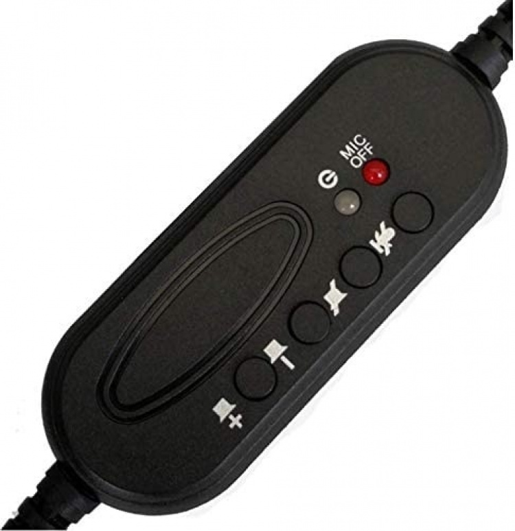 Call center headset with remote control, USB, Black