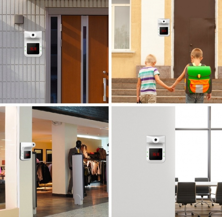 Wall-mounted Fever Thermometer with IR technology, ideal for offices Wall-mounted Fever Thermometer with IR technology, ideal for offices