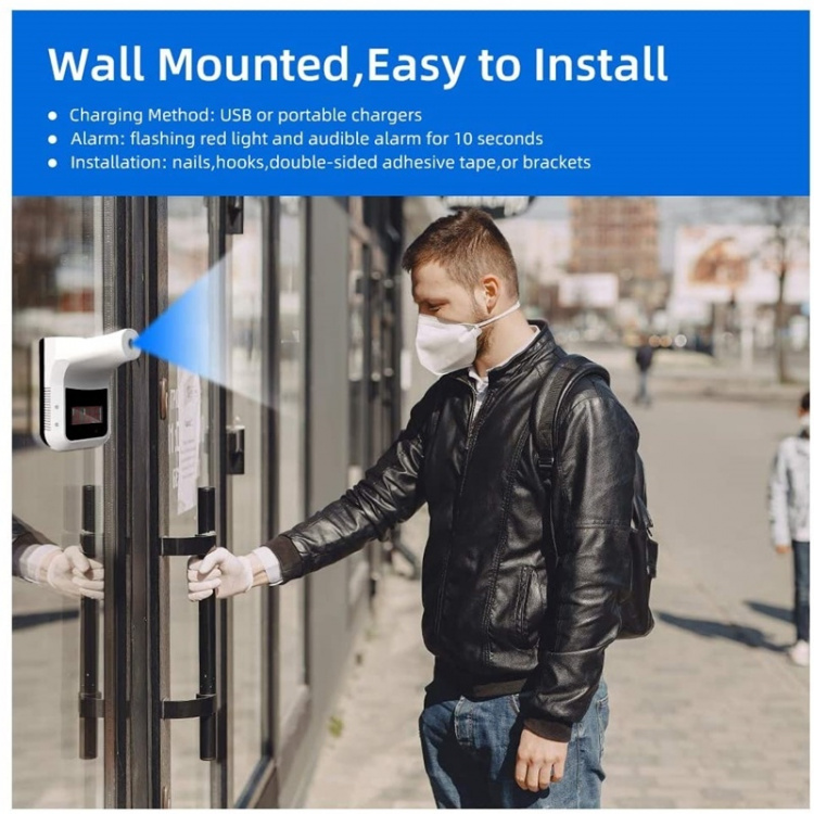 Wall-mounted Fever Thermometer with IR technology, ideal for offices Wall-mounted Fever Thermometer with IR technology, ideal for offices