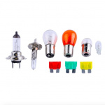 Spare parts kit with car lights, 9 pieces, H1, H7. Spare parts kit with car lights, 9 pieces, H1, H7.