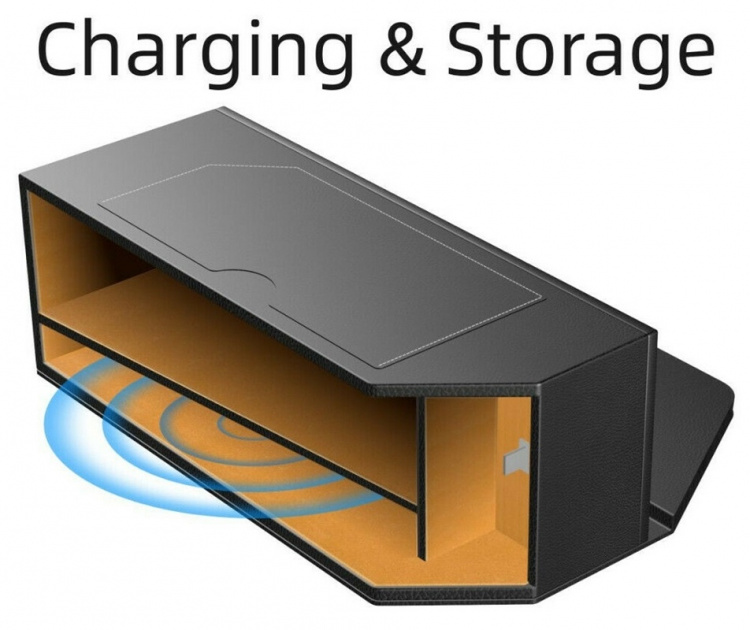 Car storage box with wireless charging Car storage box with wireless charging