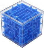 Labyrinth game in cube, Blue Labyrinth game in cube, Blue
