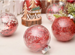 Christmas balls 30pcs, Glitter Red