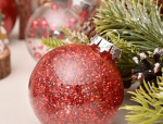 Christmas balls 30pcs, Glitter Red
